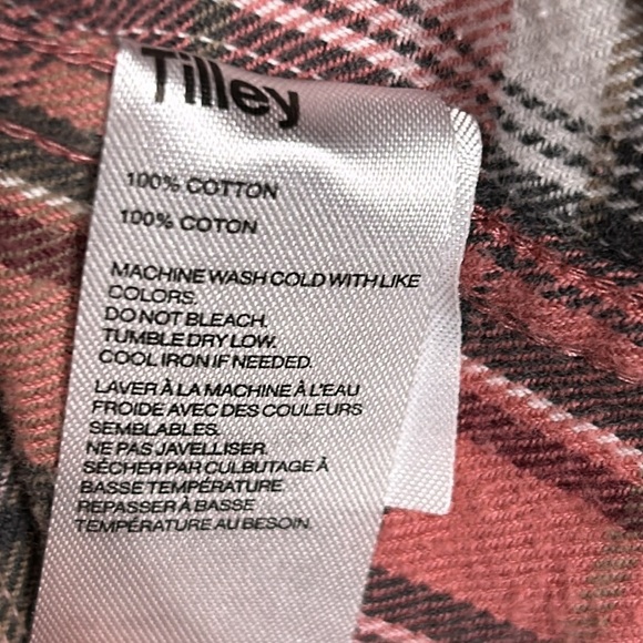 Tilley top,women Lg, plaid brushed flannel shirts. 100 % cotton, pink ,rodeo - Picture 11 of 12